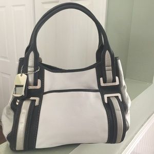 Tignanello white, navy and silver bag